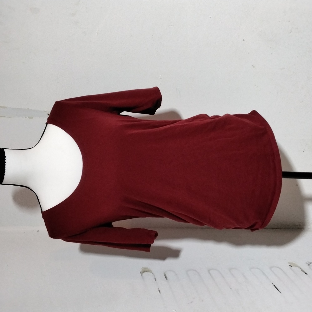 Motherhood Maternity Elastic Sides Burgandy T-shirt Top Size M